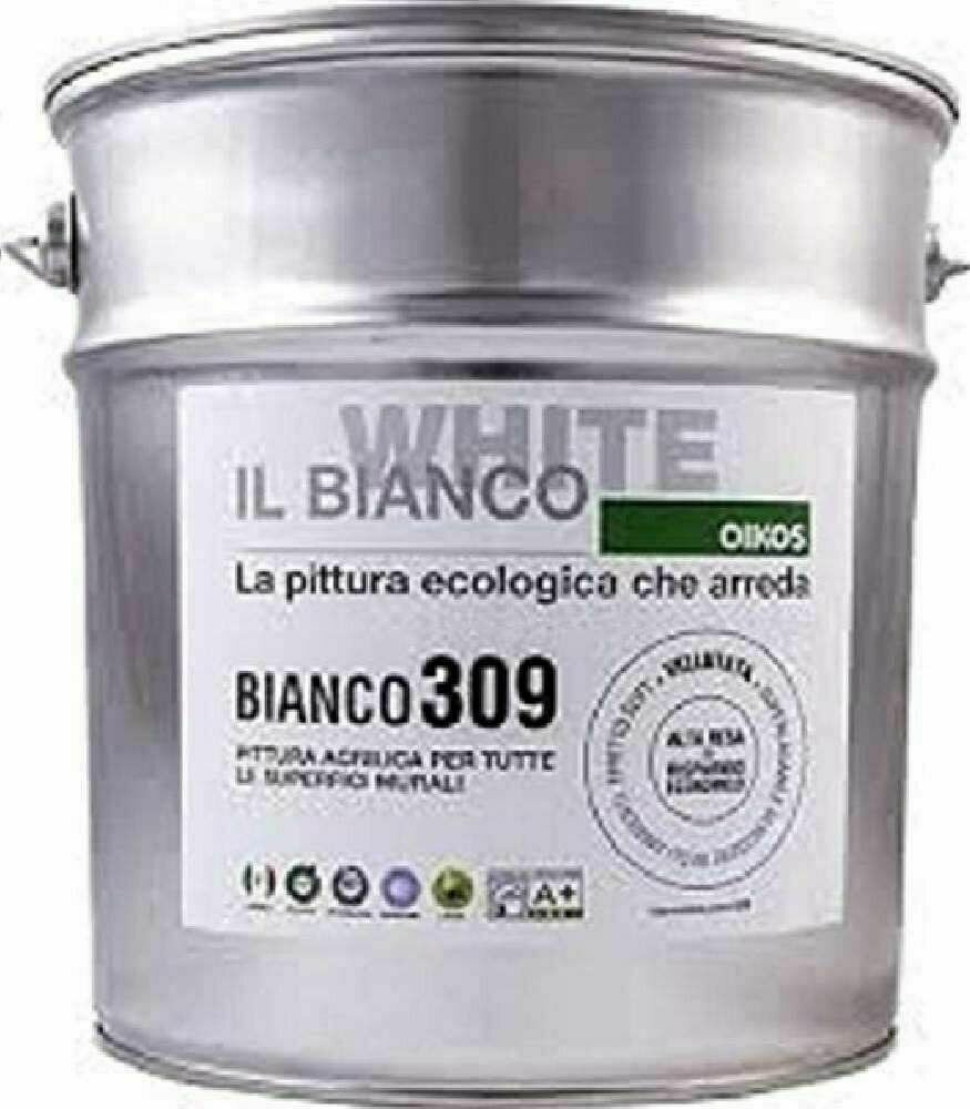 OIKOS BIANCO 309 PITTURA SUPERLAVABIL PER INTERNO VELLUTATA COPRENTE L –  ItaliaBrico